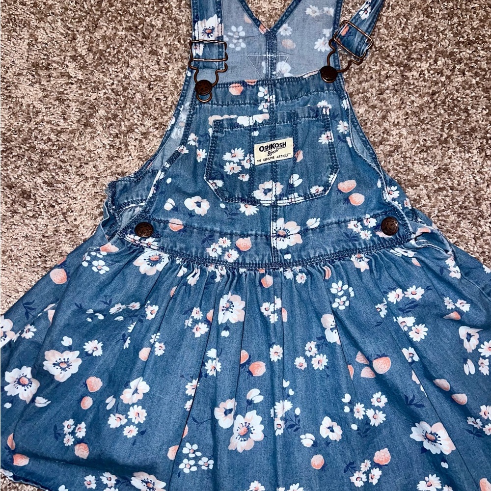 Osh Kosh girls strawberry fields overall dress